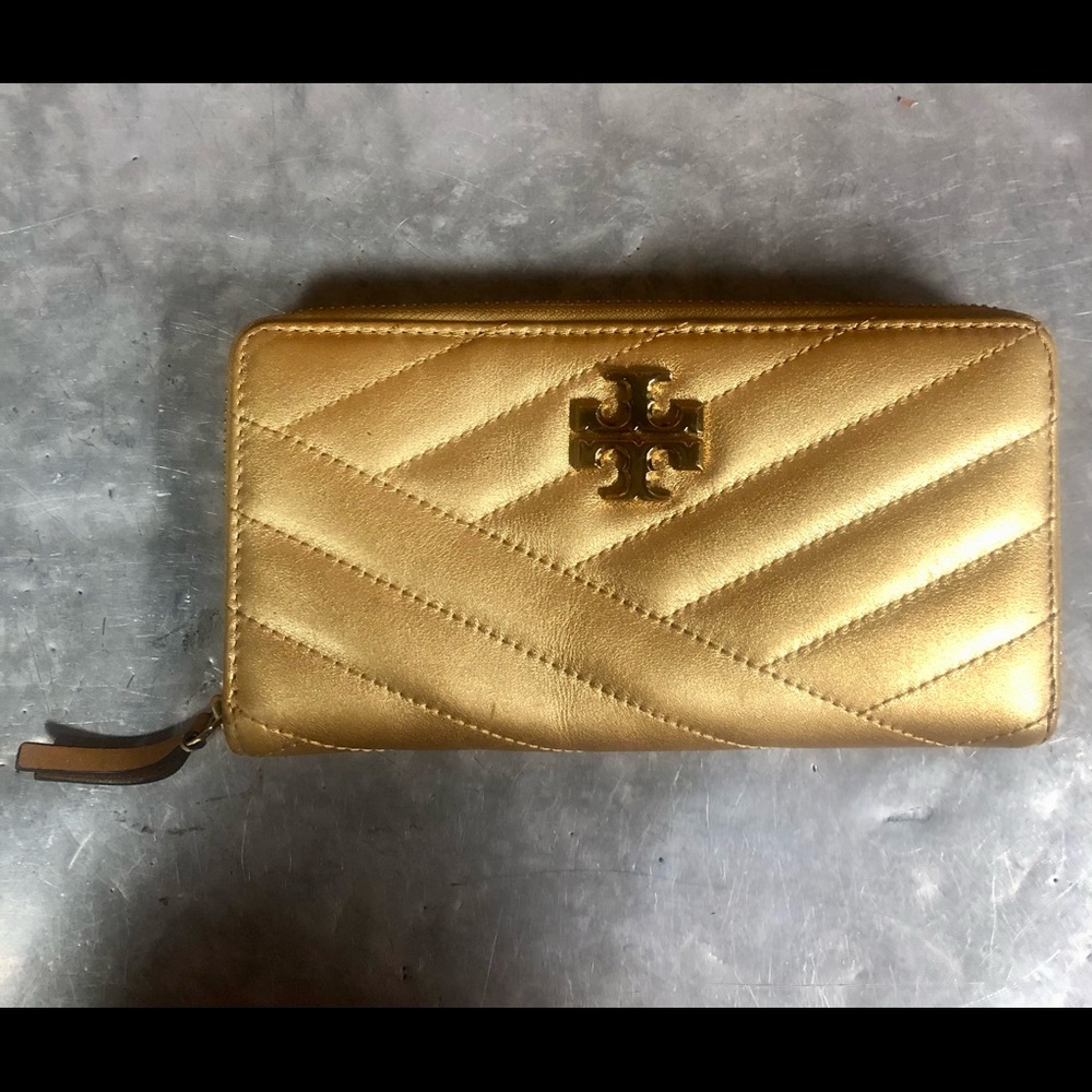 Tory Burch Zip Wallet Card Holder Women’s Wallet Metallic Gold